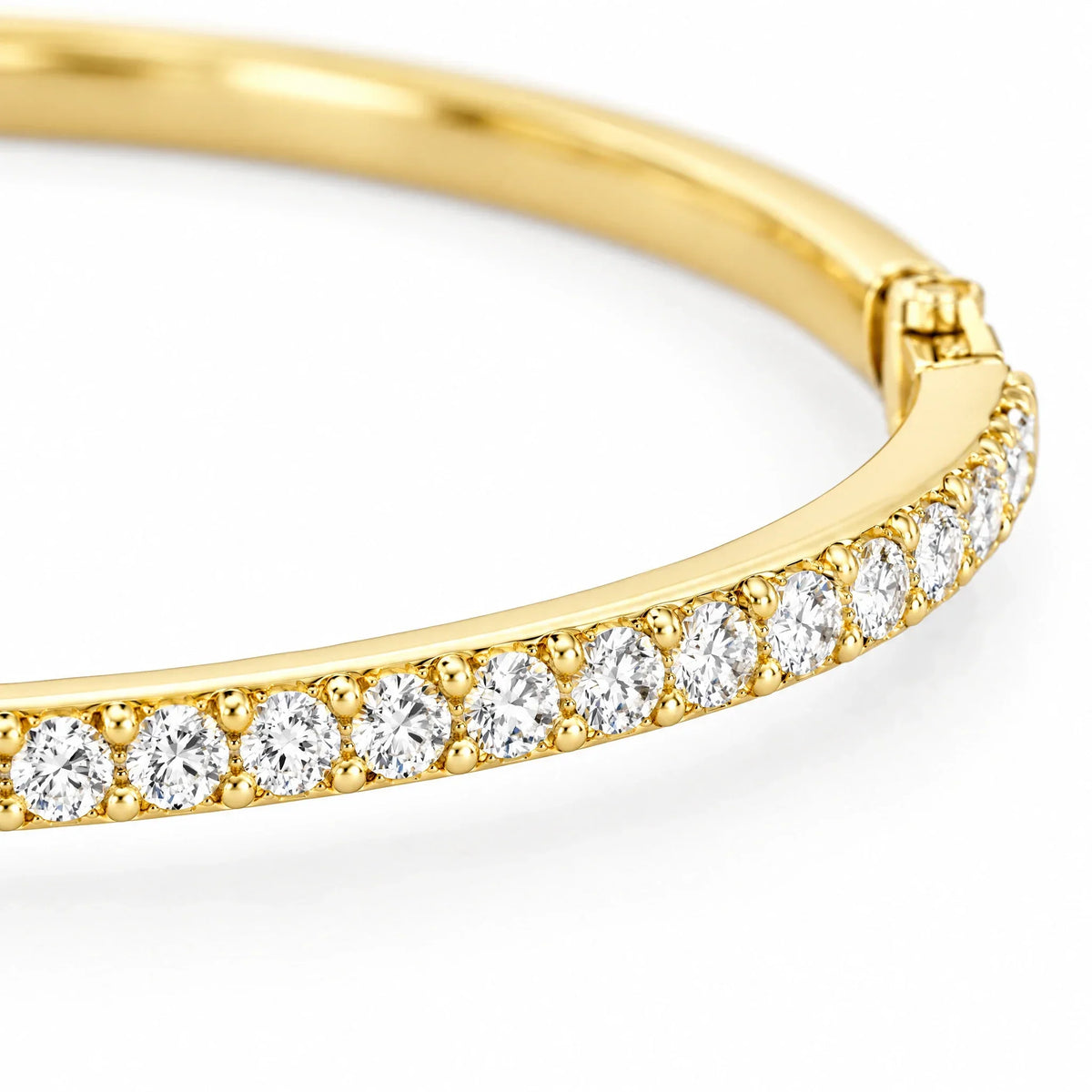 Ines 18K Gold Plated 925 Sterling Silver Cubic Zirconia Bangle Bracelet