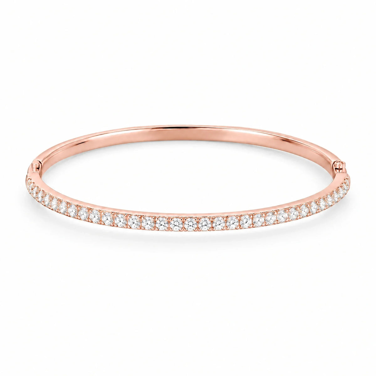 Ines 18K Gold Plated 925 Sterling Silver Cubic Zirconia Bangle Bracelet