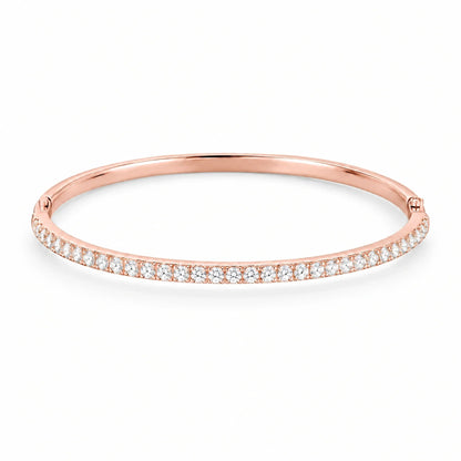 Ines 18K Gold Plated 925 Sterling Silver Cubic Zirconia Bangle Bracelet
