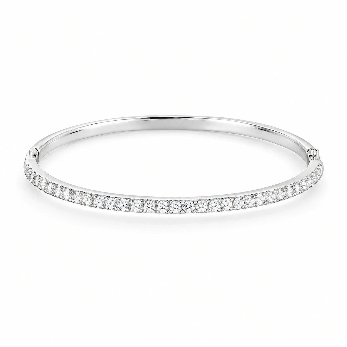 Ines 18K Gold Plated 925 Sterling Silver Cubic Zirconia Bangle Bracelet