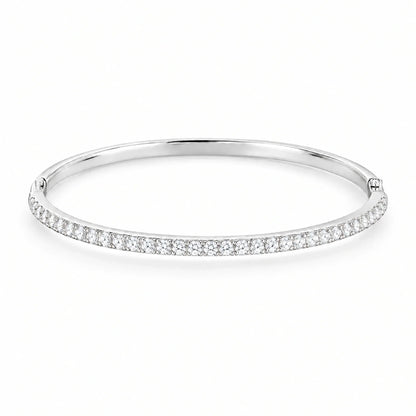Ines 18K Gold Plated 925 Sterling Silver Cubic Zirconia Bangle Bracelet