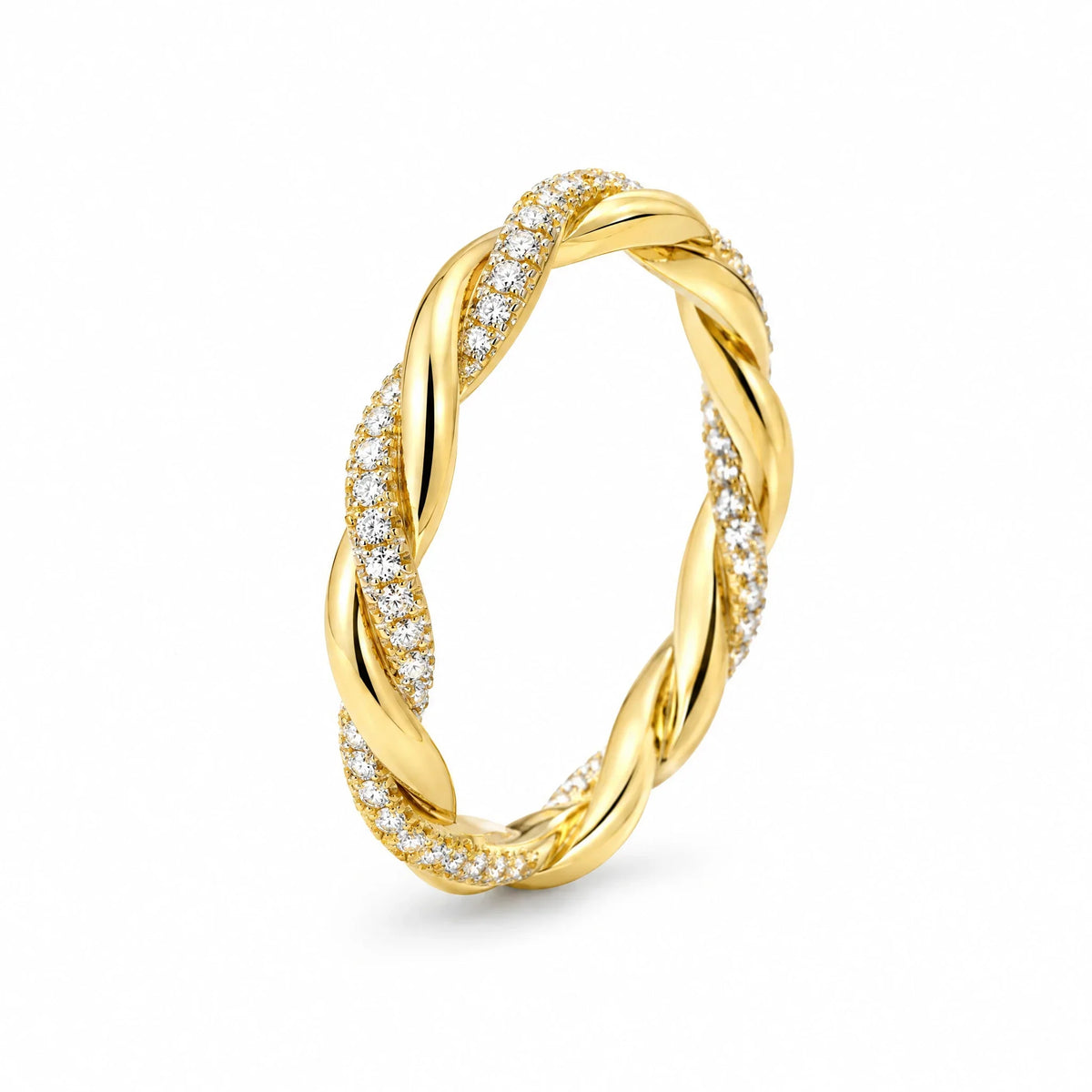 Isolde 18K Gold Plated 925 Sterling Silver Cubic Zirconia Twist Ring