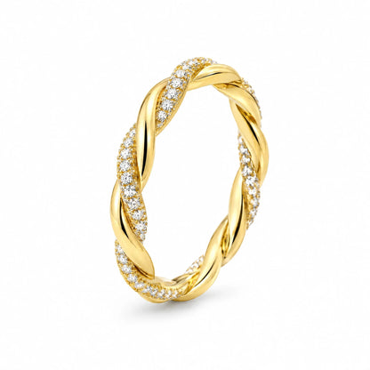 Isolde 18K Gold Plated 925 Sterling Silver Cubic Zirconia Twist Ring