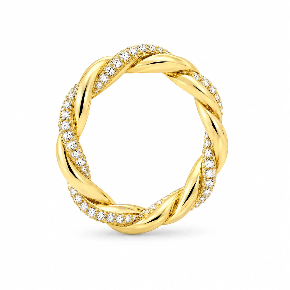 Isolde 18K Gold Plated 925 Sterling Silver Cubic Zirconia Twist Ring