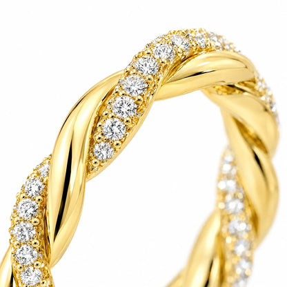 Isolde 18K Gold Plated 925 Sterling Silver Cubic Zirconia Twist Ring