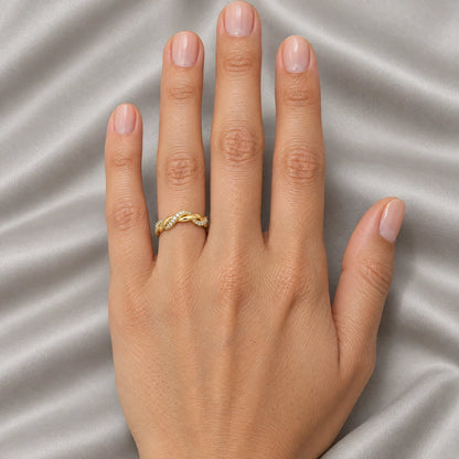 Isolde 18K Gold Plated 925 Sterling Silver Cubic Zirconia Twist Ring