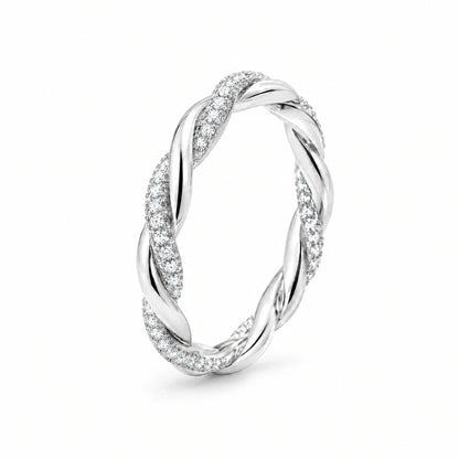 Isolde 18K Gold Plated 925 Sterling Silver Cubic Zirconia Twist Ring