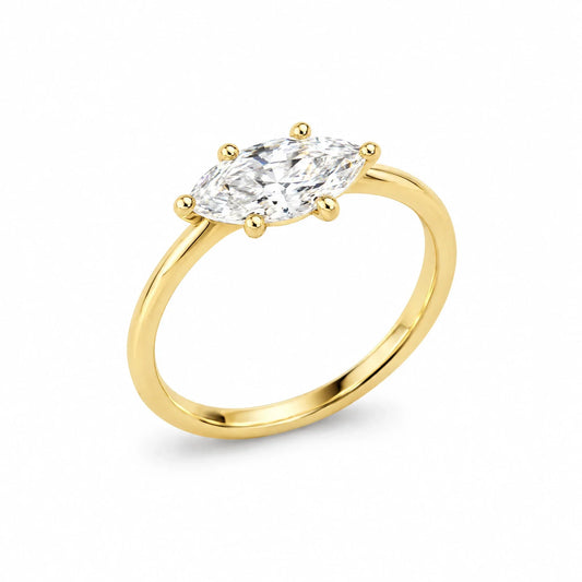 Juliette 18K Gold Plated 925 Sterling Silver Cubic Zirconia Marquise Ring