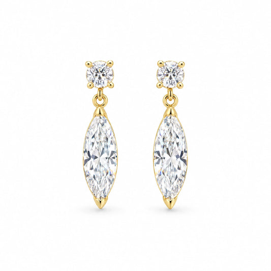 Liana 18K Gold Plated 925 Sterling Silver Cubic Zirconia Drop Earrings