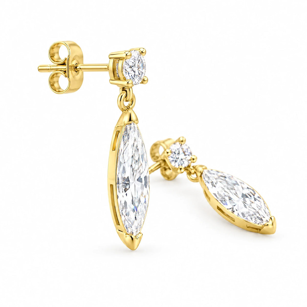 Liana 18K Gold Plated 925 Sterling Silver Cubic Zirconia Drop Earrings