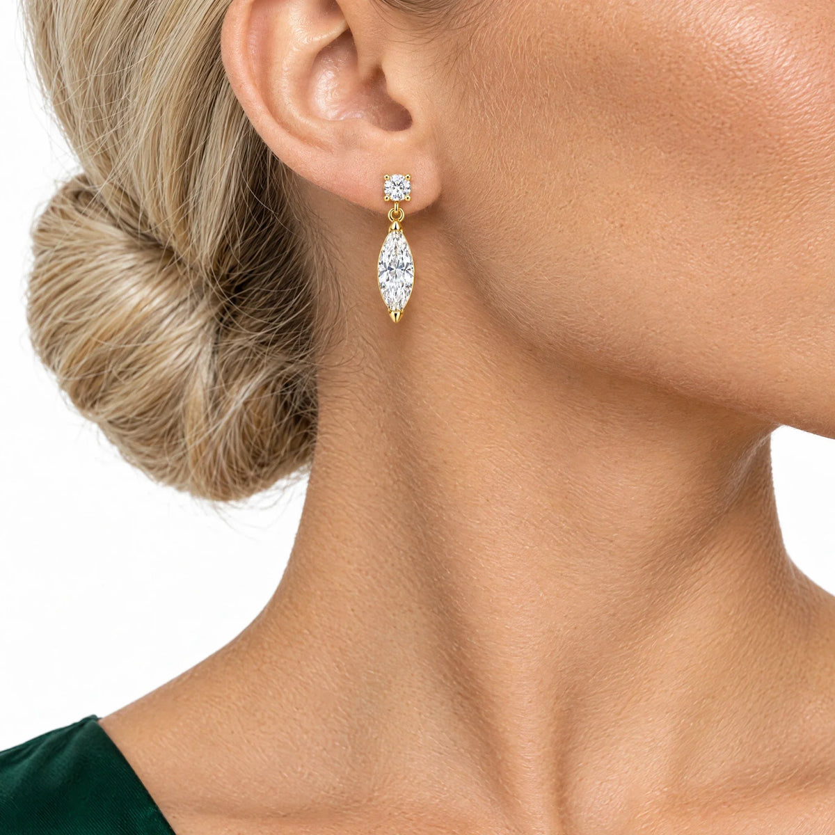 Liana 18K Gold Plated 925 Sterling Silver Cubic Zirconia Drop Earrings