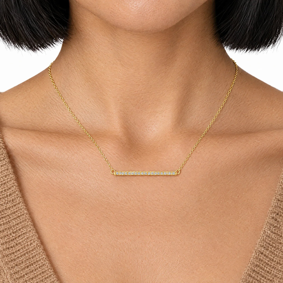 Linea 18K Gold Plated 925 Sterling Silver Cubic Zirconia Necklace