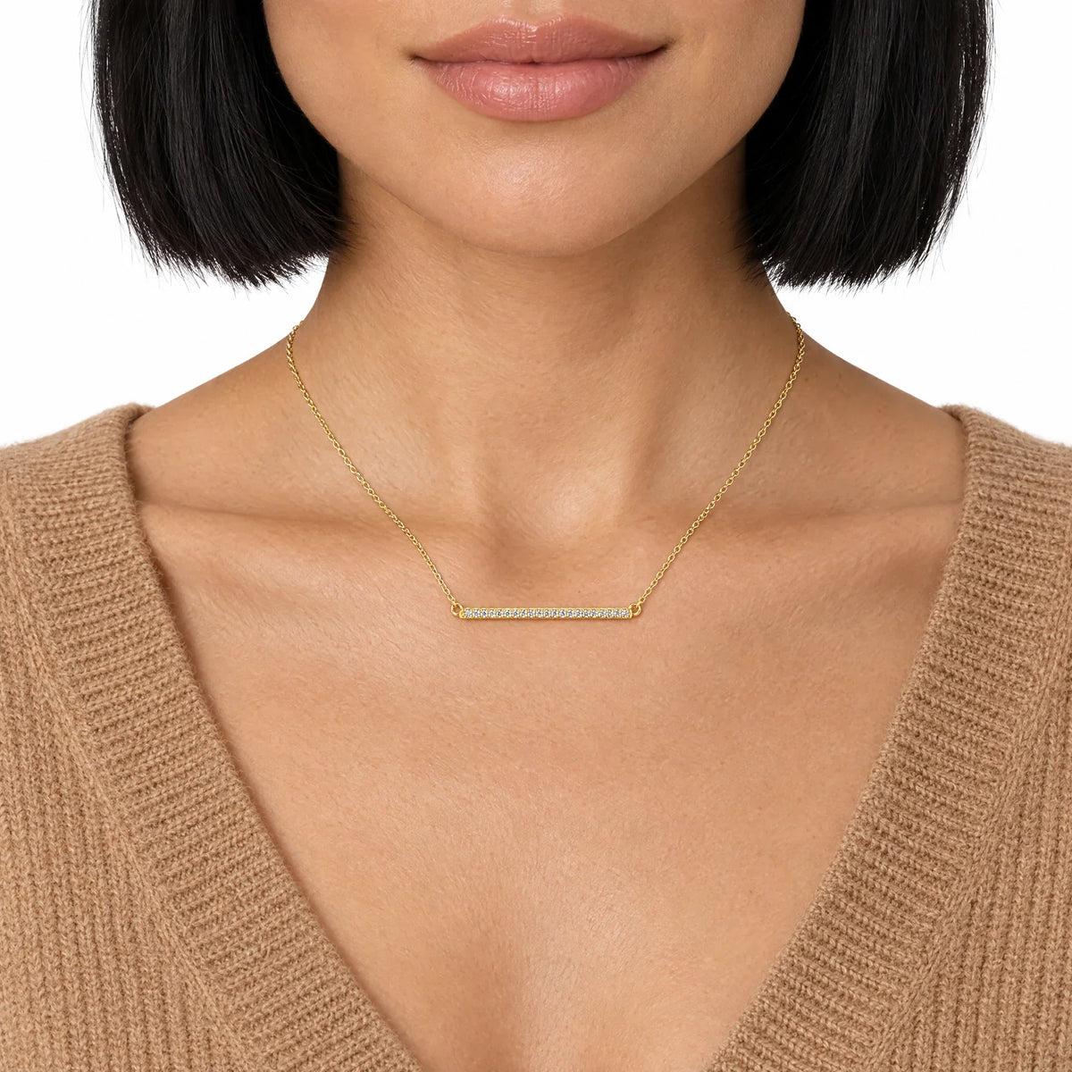 Linea 18K Gold Plated 925 Sterling Silver Cubic Zirconia Necklace