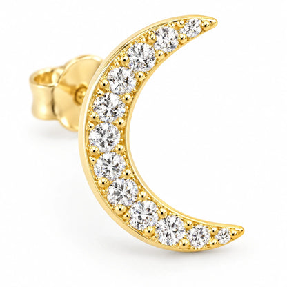 Luna 18K Gold Plated 925 Sterling Silver Cubic Zirconia Stud Earrings