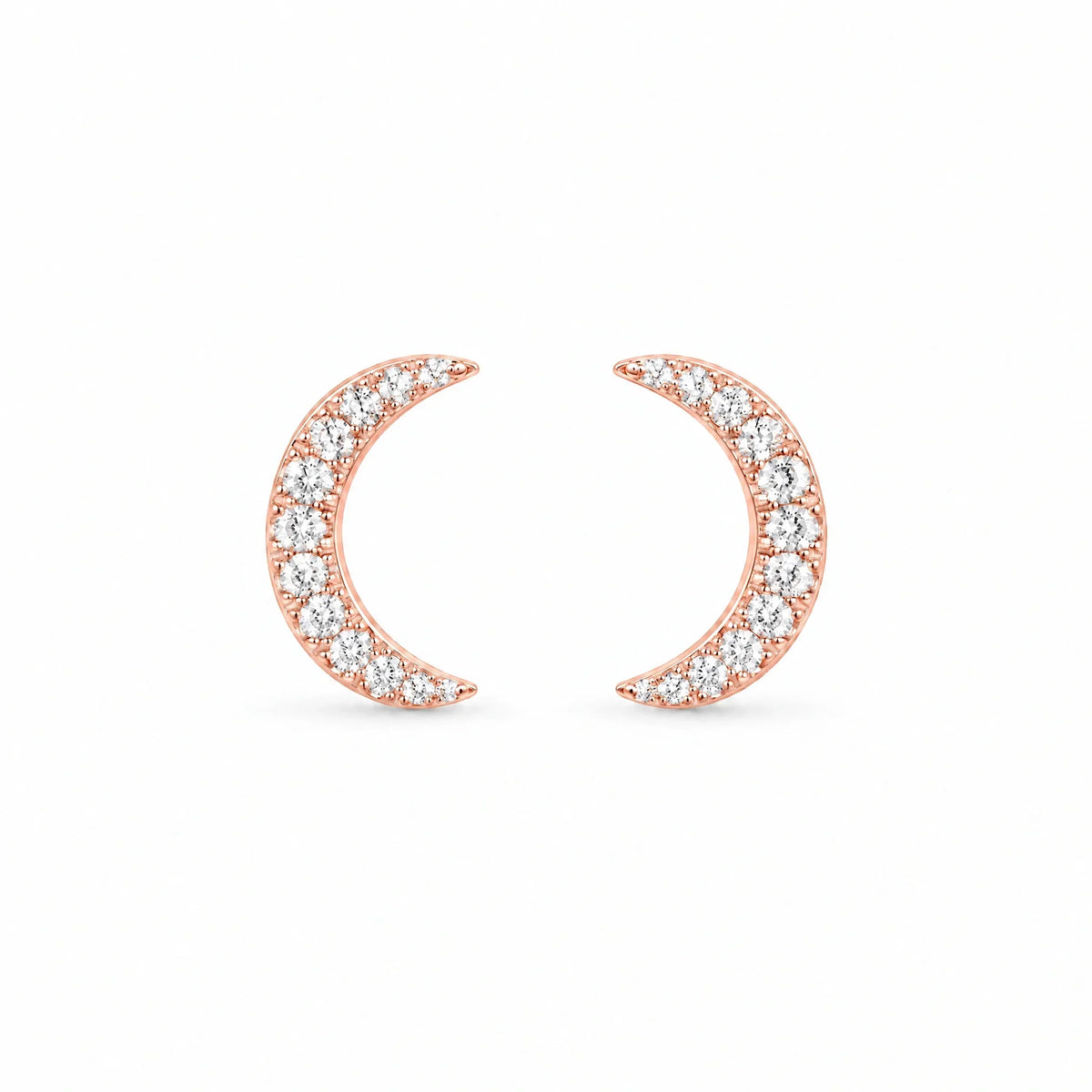 Luna 18K Gold Plated 925 Sterling Silver Cubic Zirconia Stud Earrings