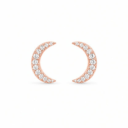 Luna 18K Gold Plated 925 Sterling Silver Cubic Zirconia Stud Earrings