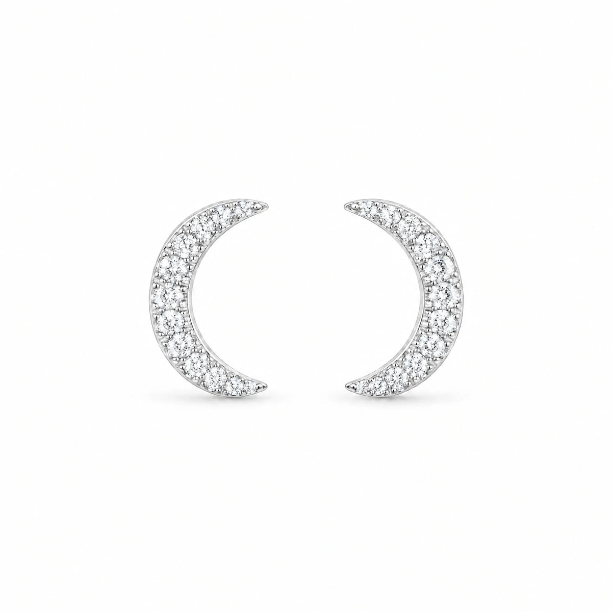 Luna 18K Gold Plated 925 Sterling Silver Cubic Zirconia Stud Earrings