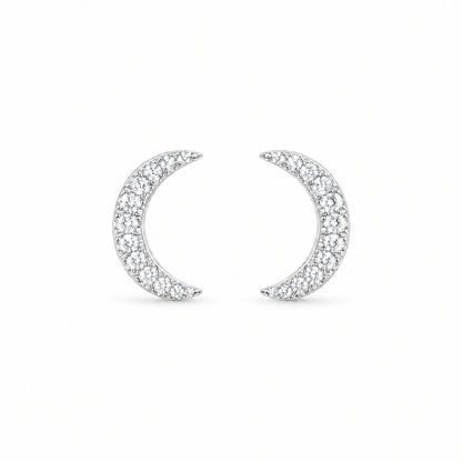 Luna 18K Gold Plated 925 Sterling Silver Cubic Zirconia Stud Earrings
