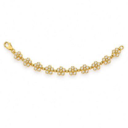 Margot 18K Gold Plated 925 Sterling Silver Cubic Zirconia Daisy Link Bracelet
