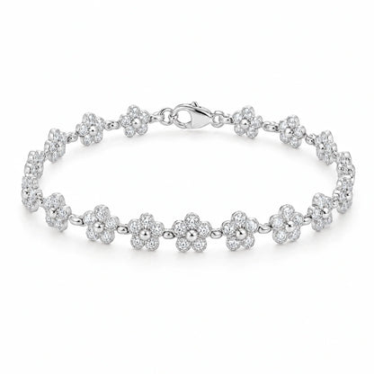 Margot 18K Gold Plated 925 Sterling Silver Cubic Zirconia Daisy Link Bracelet