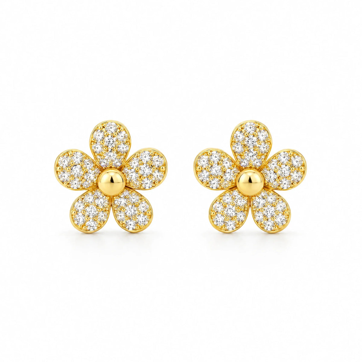Margot 18K Gold Plated 925 Sterling Silver Cubic Zirconia Daisy Earrings