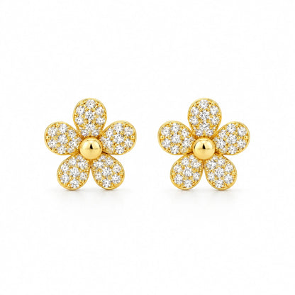 Margot 18K Gold Plated 925 Sterling Silver Cubic Zirconia Daisy Earrings