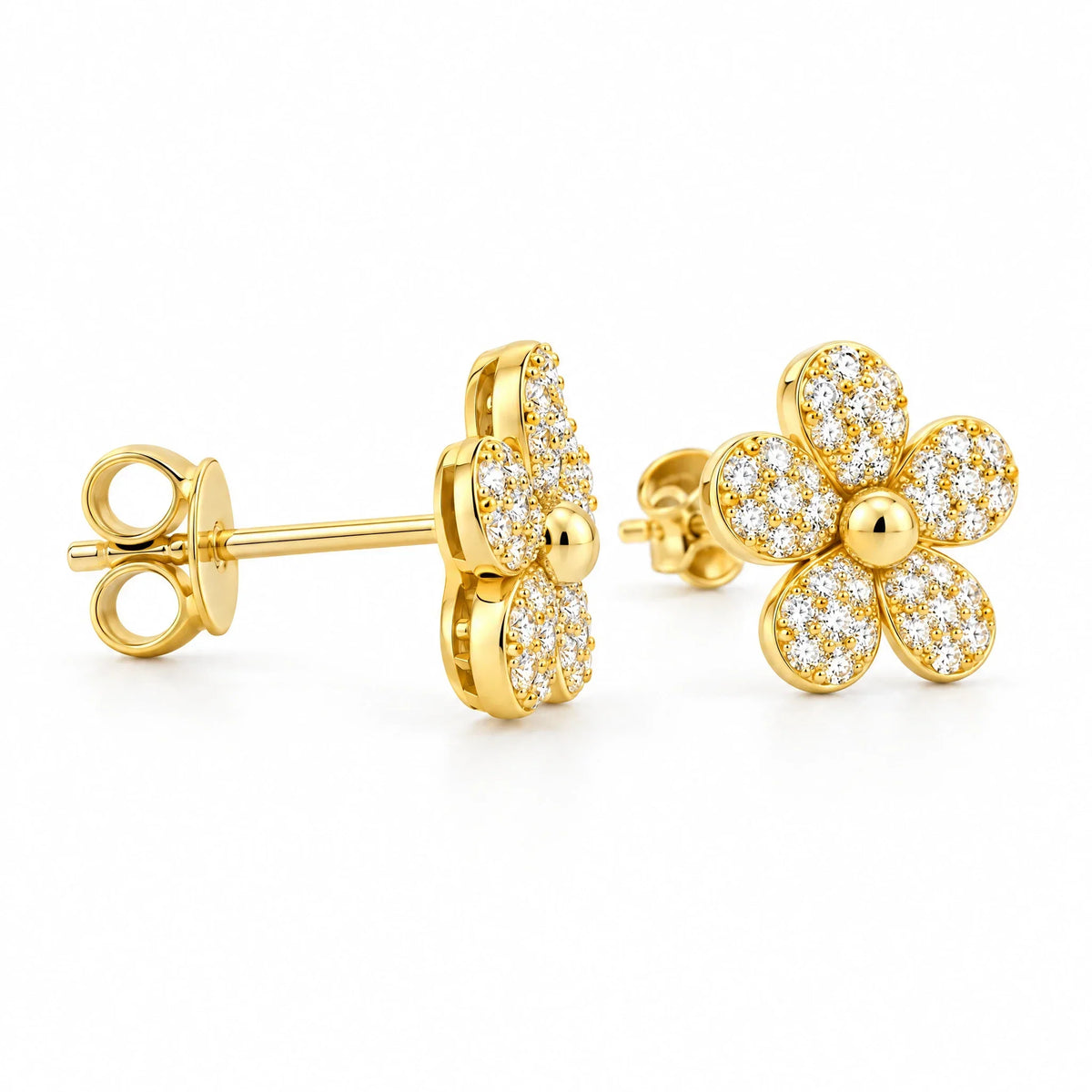 Margot 18K Gold Plated 925 Sterling Silver Cubic Zirconia Daisy Earrings