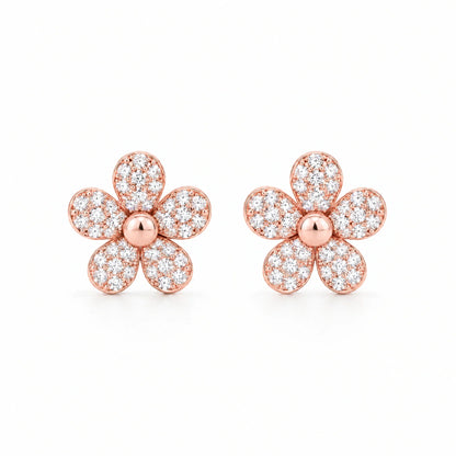Margot 18K Gold Plated 925 Sterling Silver Cubic Zirconia Daisy Earrings