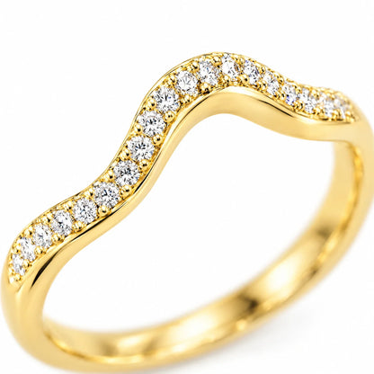 Marina 18K Gold Plated 925 Sterling Silver Cubic Zirconia Wave Band Ring
