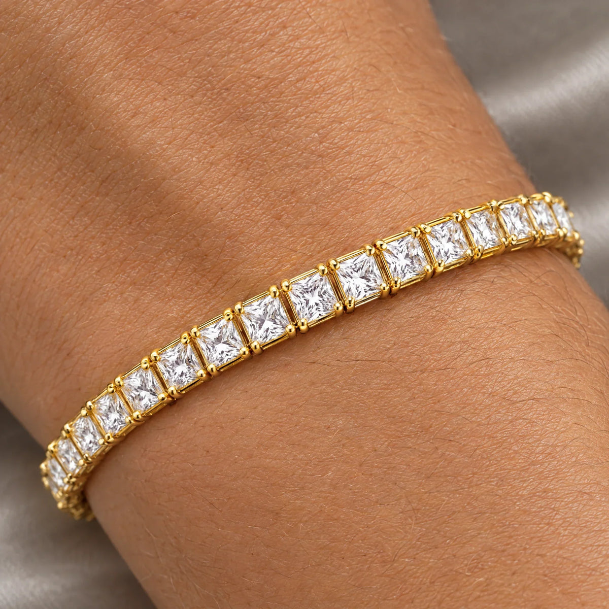Nova 18K Gold Plated 925 Sterling Silver Cubic Zirconia Tennis Bracelet