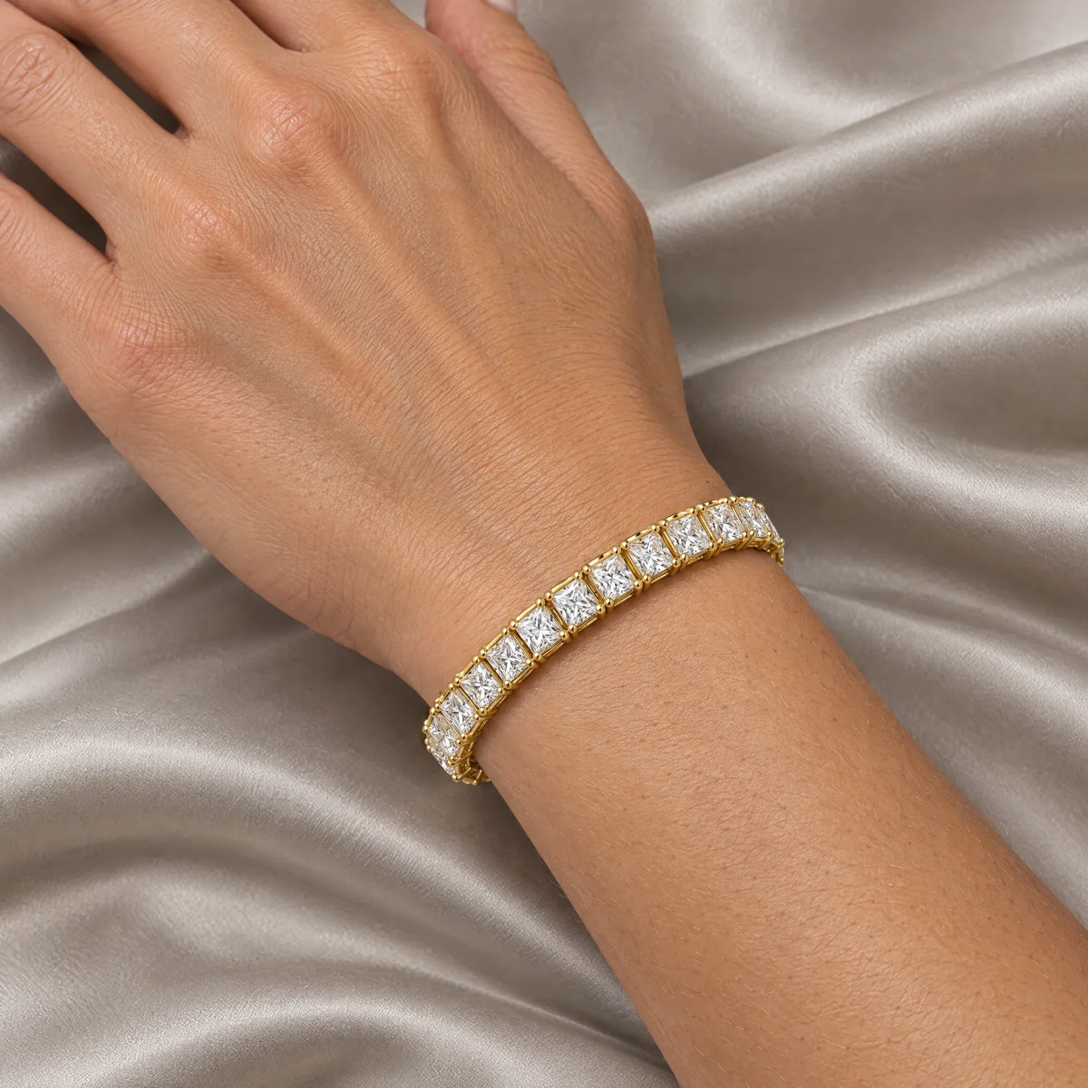 Nova 18K Gold Plated 925 Sterling Silver Cubic Zirconia Tennis Bracelet