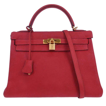 Kelly Handbag Red Togo with Gold Hardware 32