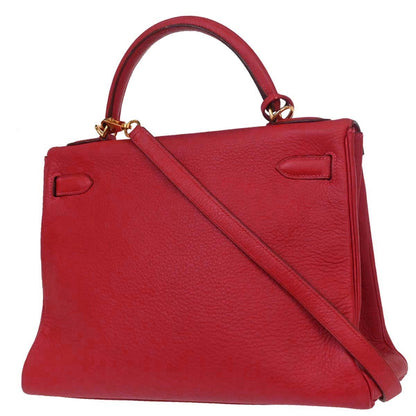 Kelly Handbag Red Togo with Gold Hardware 32
