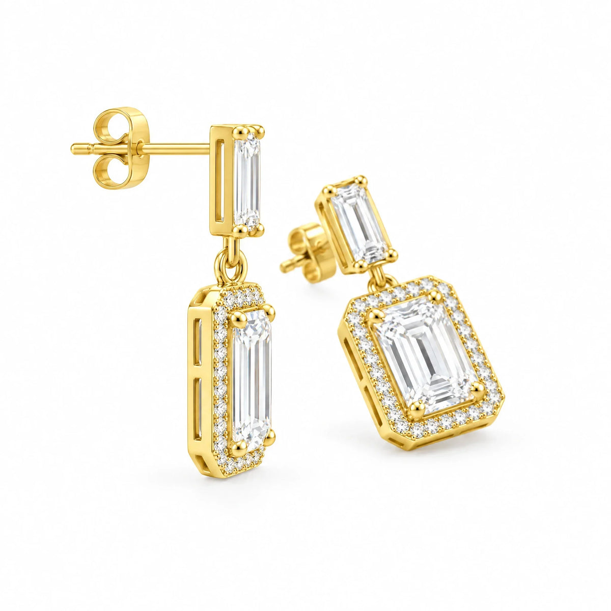 Octavia 18K Gold Plated 925 Sterling Silver Cubic Zirconia Earrings