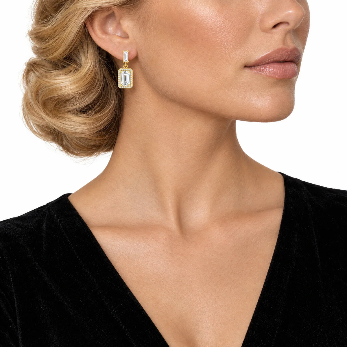 Octavia 18K Gold Plated 925 Sterling Silver Cubic Zirconia Earrings
