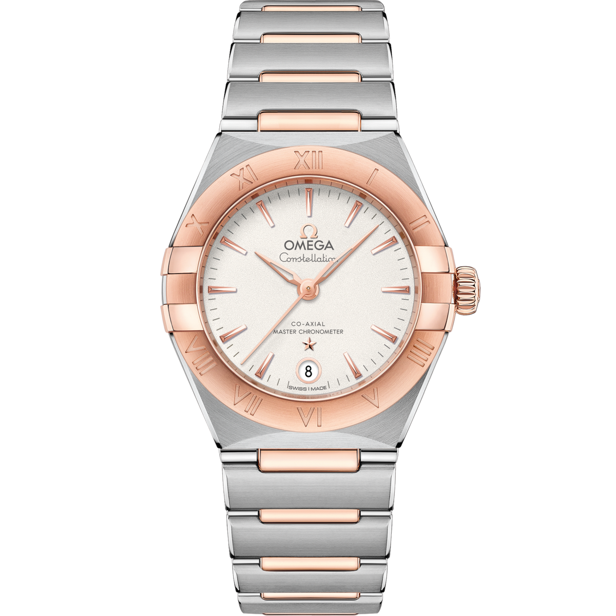 Omega Constellation 29 mm Steel Sedna Gold Silver Dial Bracelet 131.20.29.20.02.001