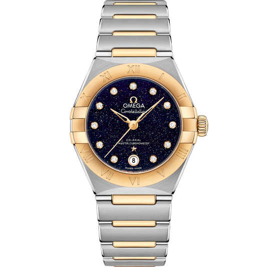 Omega Constellation 29 mm Steel Yellow Gold Blue Dial Bracelet 131.20.29.20.53.001