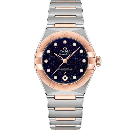 Omega Constellation 29 mm Steel Sedna Gold Blue Dial Bracelet 131.20.29.20.53.002