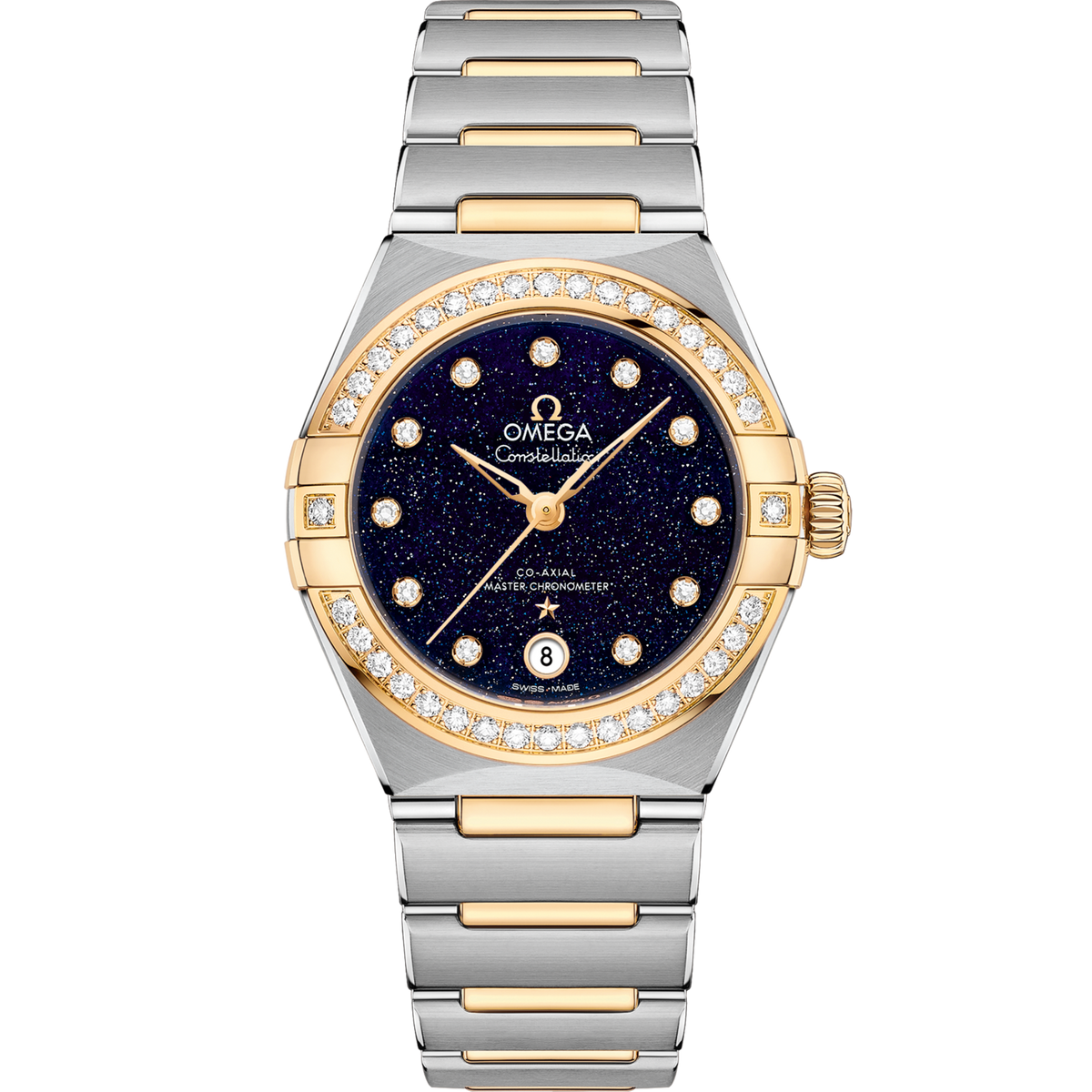 Omega Constellation 29 mm Steel Yellow Gold Blue Dial Bracelet 131.25.29.20.53.001