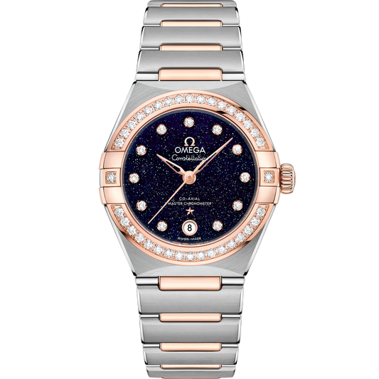 Omega Constellation 29 mm Steel Sedna Gold Blue Dial Bracelet 131.25.29.20.53.002