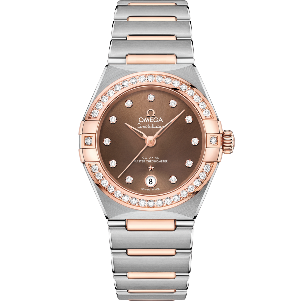 Omega Constellation 29 mm Steel Sedna Gold Brown Dial Bracelet 131.25.29.20.63.001