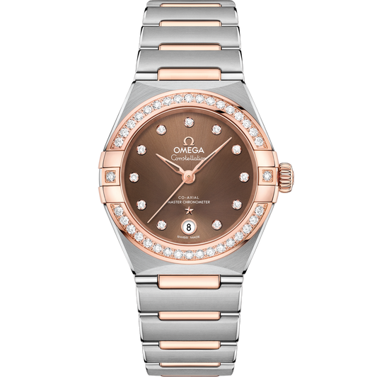 Omega Constellation 29 mm Steel Sedna Gold Brown Dial Bracelet 131.25.29.20.63.001