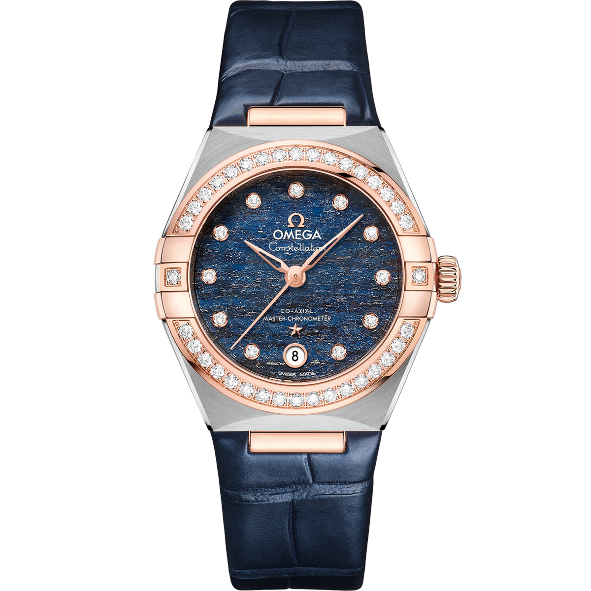 Omega Constellation 29 mm Sedna Gold Blue Dial Strap 131.28.29.20.99.003