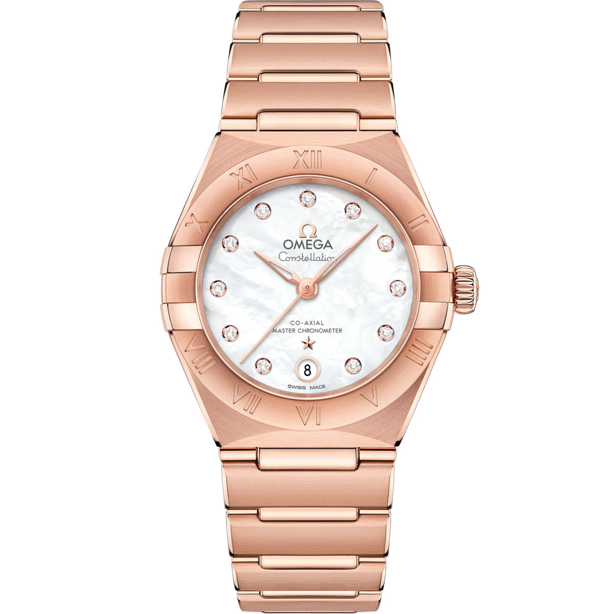 Omega Constellation 29 mm Sedna Gold White Dial Bracelet 131.50.29.20.55.001