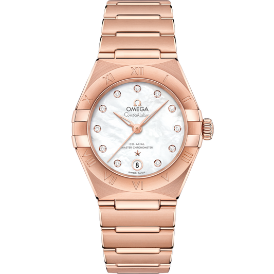 Omega Constellation 29 mm Sedna Gold White Dial Bracelet 131.50.29.20.55.001