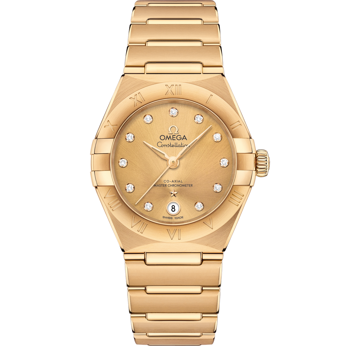 Omega Constellation 29 mm 18k Yellow Gold Yellow Dial Bracelet 131.50.29.20.58.001