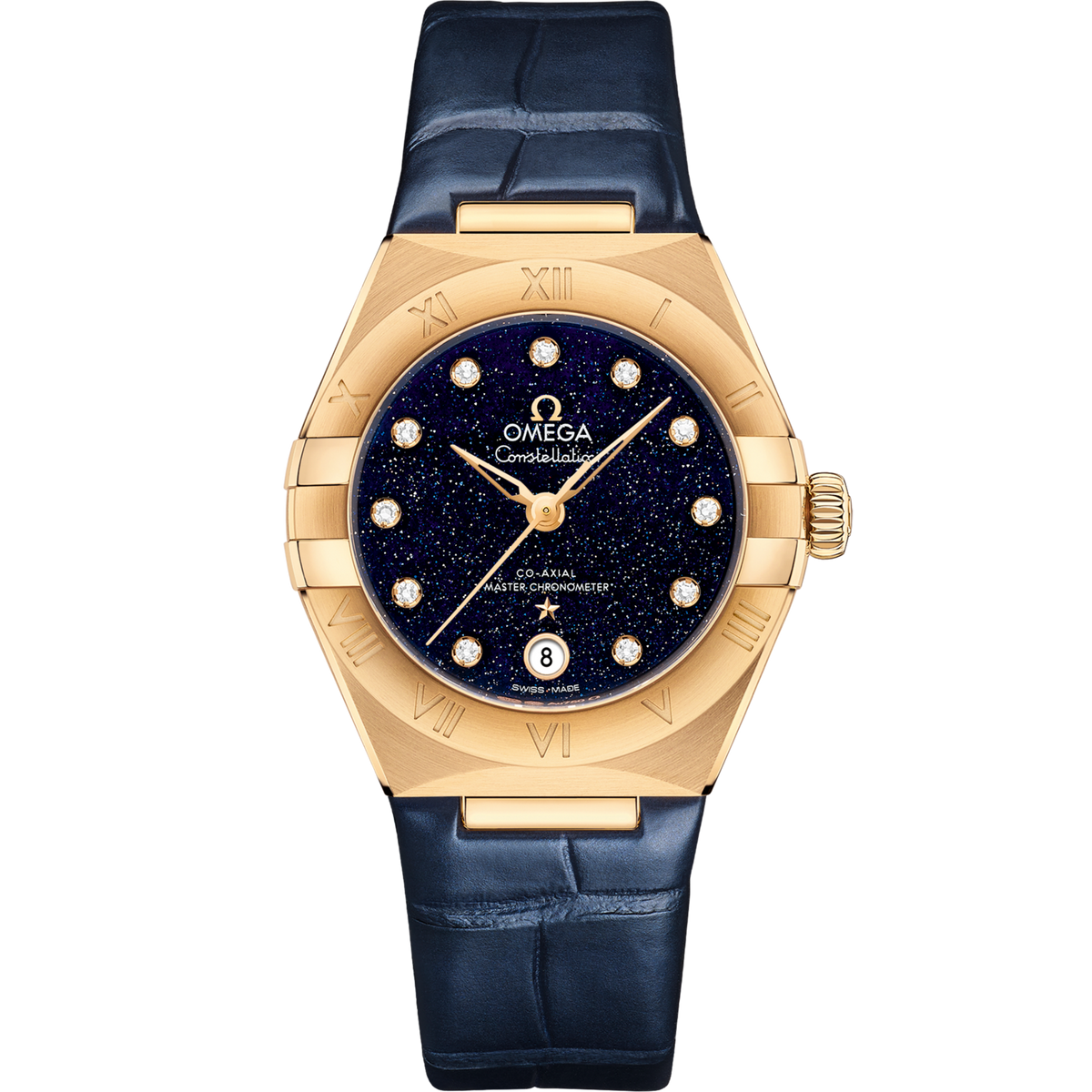 Omega Constellation 29 mm Yellow Gold Blue Dial Strap 131.53.29.20.53.001