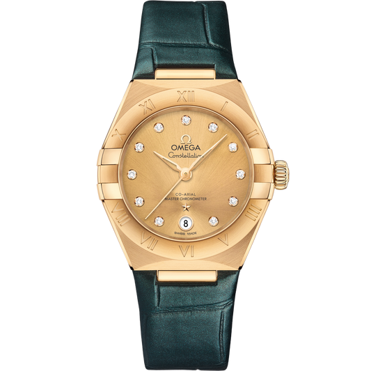 Omega Constellation 29 mm 18k Yellow Gold Yellow Dial Strap 131.53.29.20.58.001