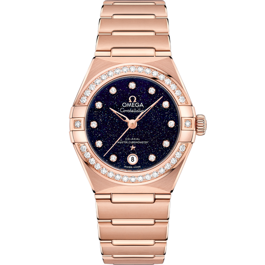 Omega Constellation 29 mm Sedna Gold Blue Dial Bracelet 131.55.29.20.53.003