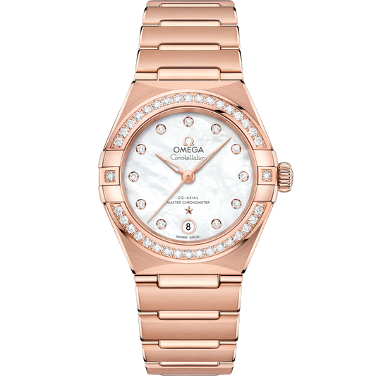 Omega Constellation 29 mm 18k Rose Gold White Dial Bracelet 131.55.29.20.55.001